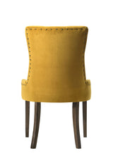 Set of 2 Plush Yellow Velvet Upholstered Side Chairs - Omega Lifestyles