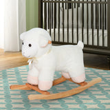 Plush White Lamb Kids Rocking Animal Chair - Omega Lifestyles