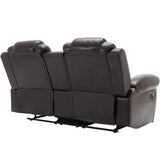 Manual Faux Leather Recliner Chair With Hidden Storage And LED - Omega Lifestyles