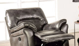 Transitional Dark Gray Leatherette Standalone Glider Recliner Chair - Omega Lifestyles