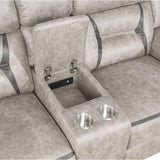 Taupe Upholstered 3-Piece Manual Reclining Living Room Set - Omega Lifestyles