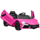 12V Licensed Lamborghini Kids Electric Ride-On Car Pink - Omega Lifestyles