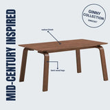 5-Piece Walnut Wood Dining Table And Side Chairs Set - Omega Lifestyles