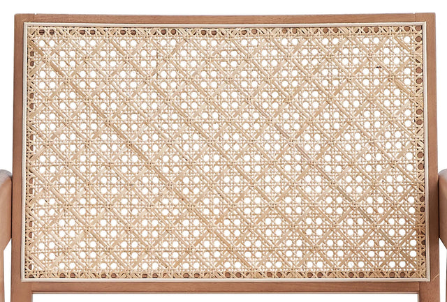 2-Piece Natural Wood Rattan Accent Chair And End Table Set - Omega Lifestyles