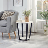 Contemporary Round MDF End Table With Shelf - Omega Lifestyles