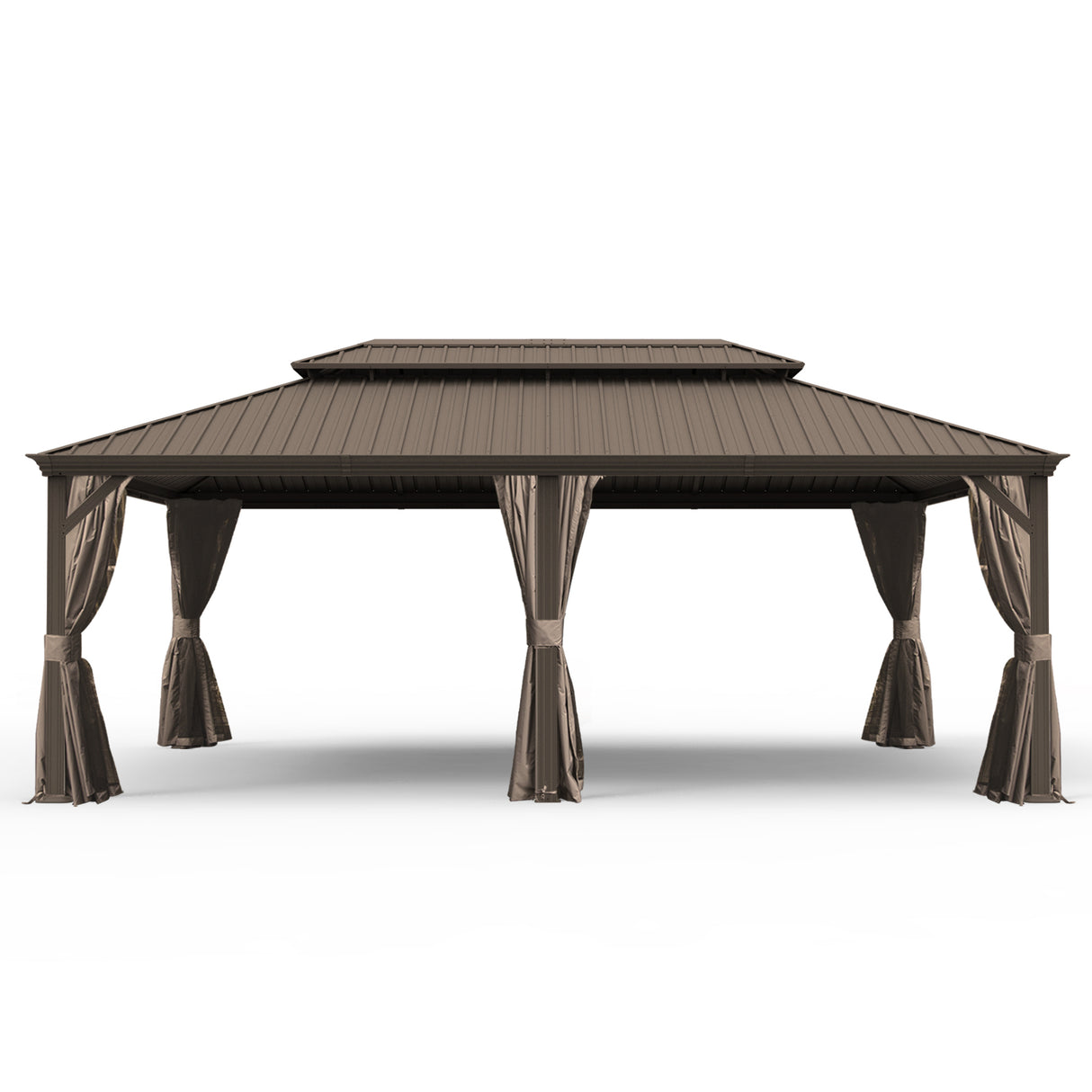 14x24-Foot Hardtop Gazebo With Drainage System and Curtains