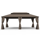 14x24-Foot Hardtop Gazebo With Drainage System and Curtains