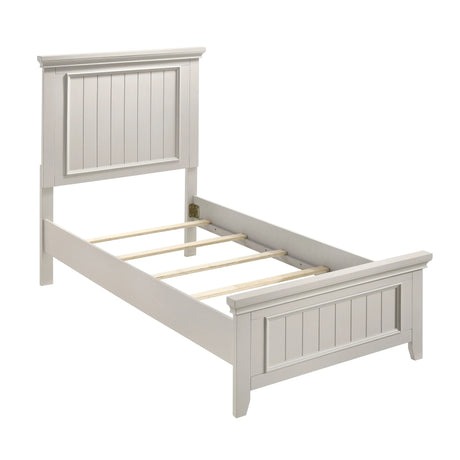 Twin Farmhouse White Wood Panel Bed Frame - Omega Lifestyles