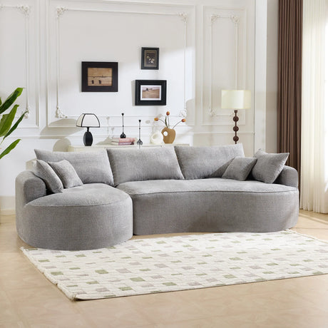 Minimalist Medium-Soft Chenille Foam 5-Seat Sofa - Omega Lifestyles