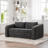 Convertible Chenille Loveseat Sofa Bed With Pillows - Omega Lifestyles