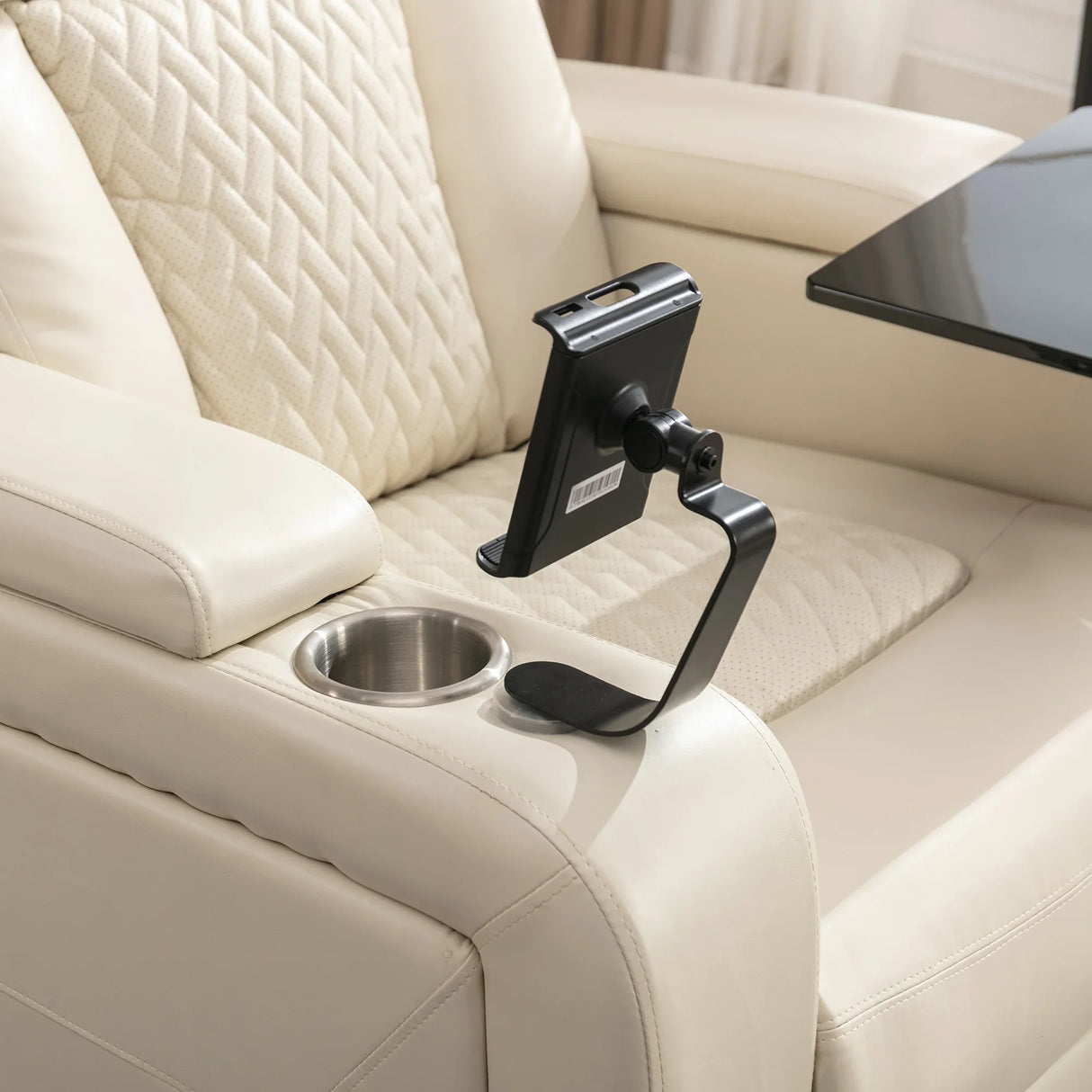 Power PU Leather Recliner Chair With Tray Table USB Port - Omega Lifestyles