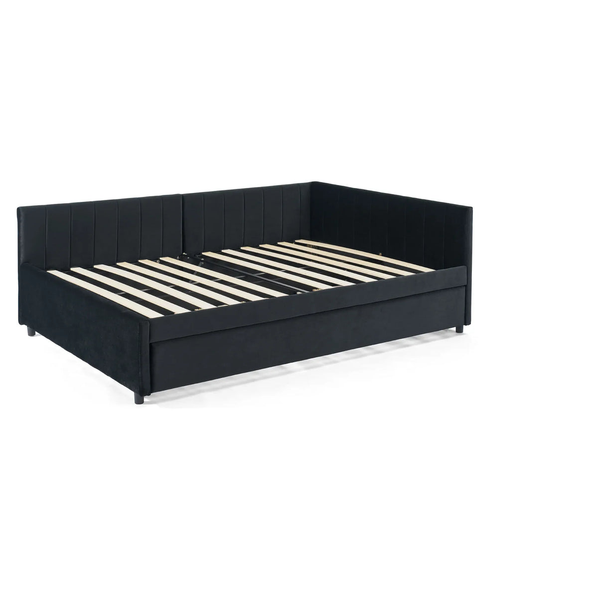 Full Size Velvet Upholstered Daybed With Trundle - Omega Lifestyles