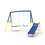 3-in-1 Heavy-Duty Steel Outdoor Kids Swing Set - Omega Lifestyles