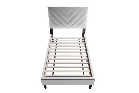 Adjustable Headboard Twin Velvet Upholstered Bed Frame - Omega Lifestyles