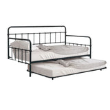Twin Contemporary Black Metal Daybed With Trundle - Omega Lifestyles