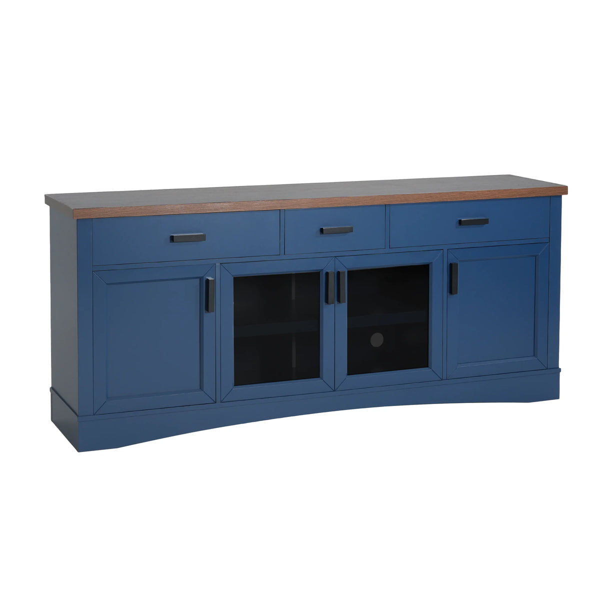 Blue 67-Inch Manufactured Wood TV Console Stand - Omega Lifestyles