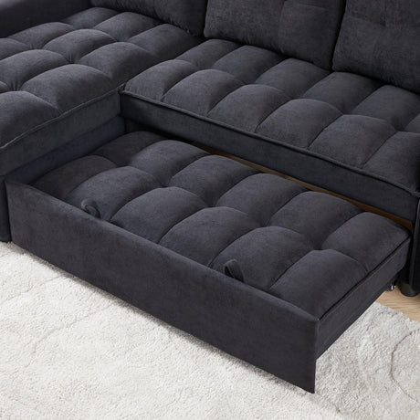 Chenille Reclining Sleeper Sofa Bed With Storage - Omega Lifestyles