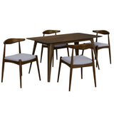 Mid-Century Modern Rubberwood 5-Piece Dining Set - Omega Lifestyles