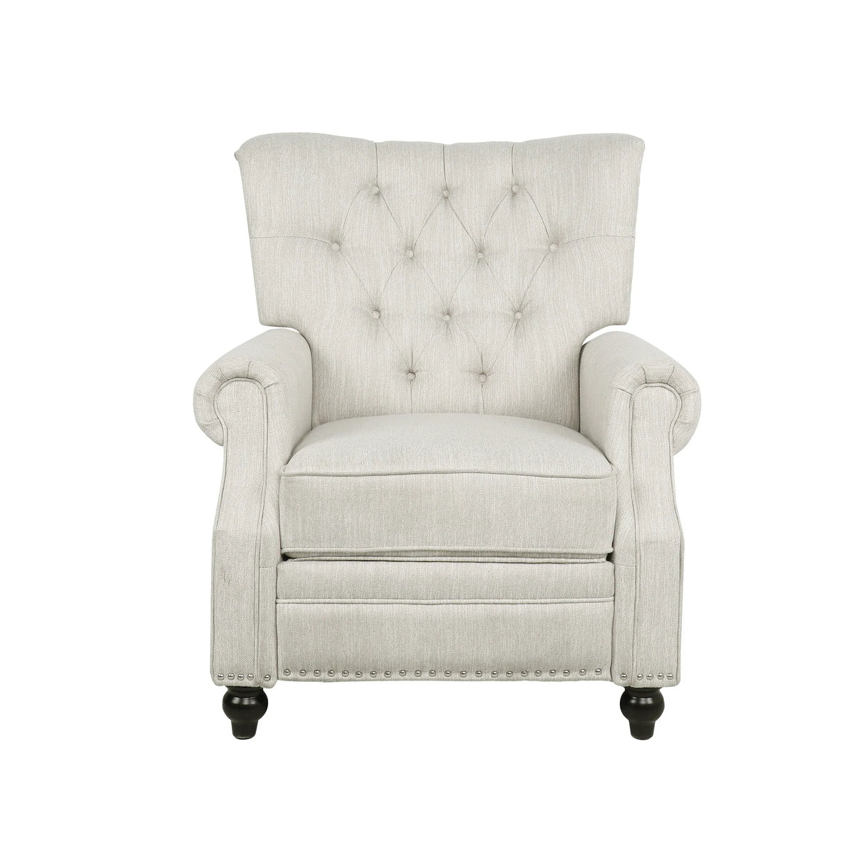 Contemporary Beige Fabric Pushback Recliner Chair - Omega Lifestyles