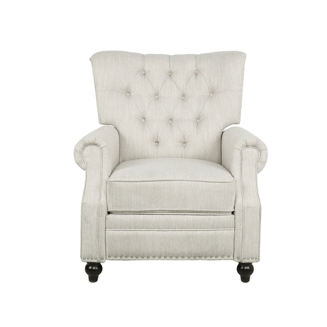 Contemporary Beige Fabric Pushback Recliner Chair - Omega Lifestyles