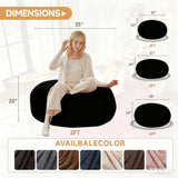 Memory Foam Black Flannel Bean Bag Chair - Omega Lifestyles