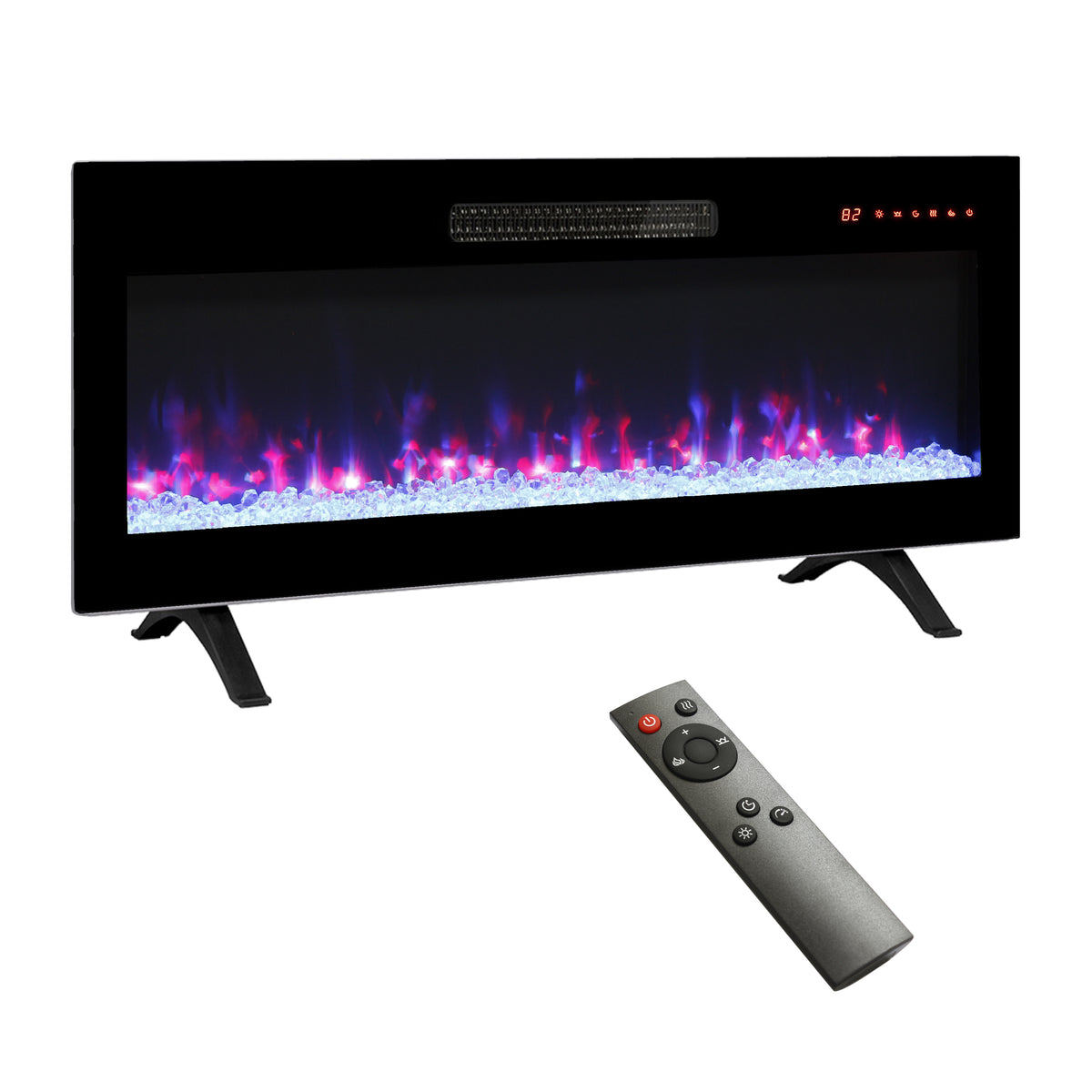 36-Inch Recessed Wall Mounted Electric Fireplace With Remote