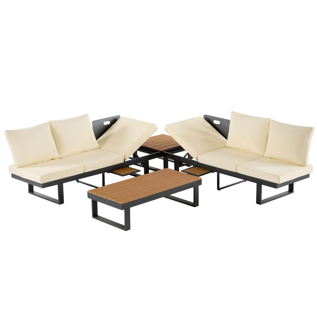 Adjustable Reclining Outdoor Sectional Patio Furniture Set - Omega Lifestyles