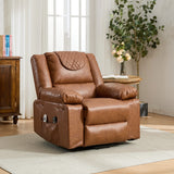 Medium-Firm PU Leather Remote-Controlled Heating Massage Recliner - Omega Lifestyles