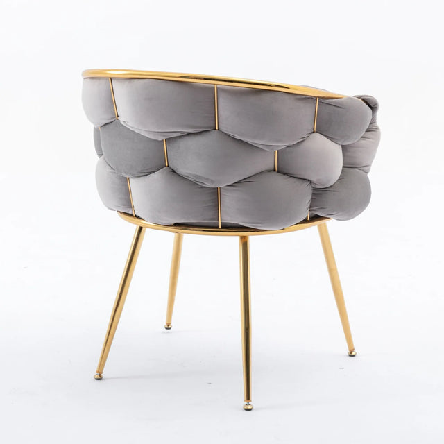 Modern Gray Velvet Accent Chair With Gold Legs - Omega Lifestyles