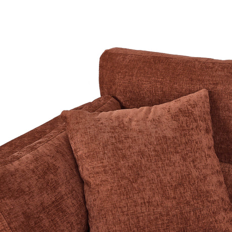 Brown Chenille 3-Seat Durable Upholstered Sofa - Omega Lifestyles