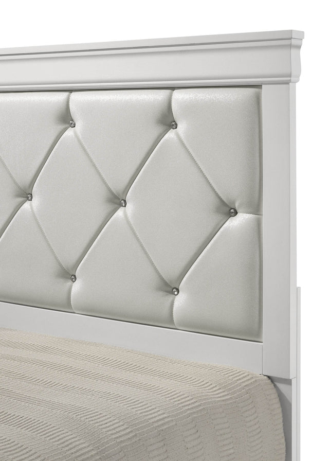 Modern White Wood Upholstered Panel Queen Bed Frame - Omega Lifestyles