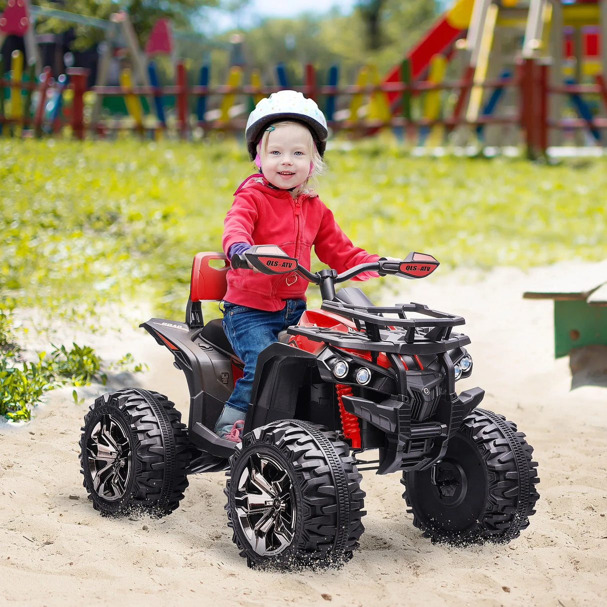 Rechargeable Kids ATV Ride-On Four-Wheeler With Music - Omega Lifestyles