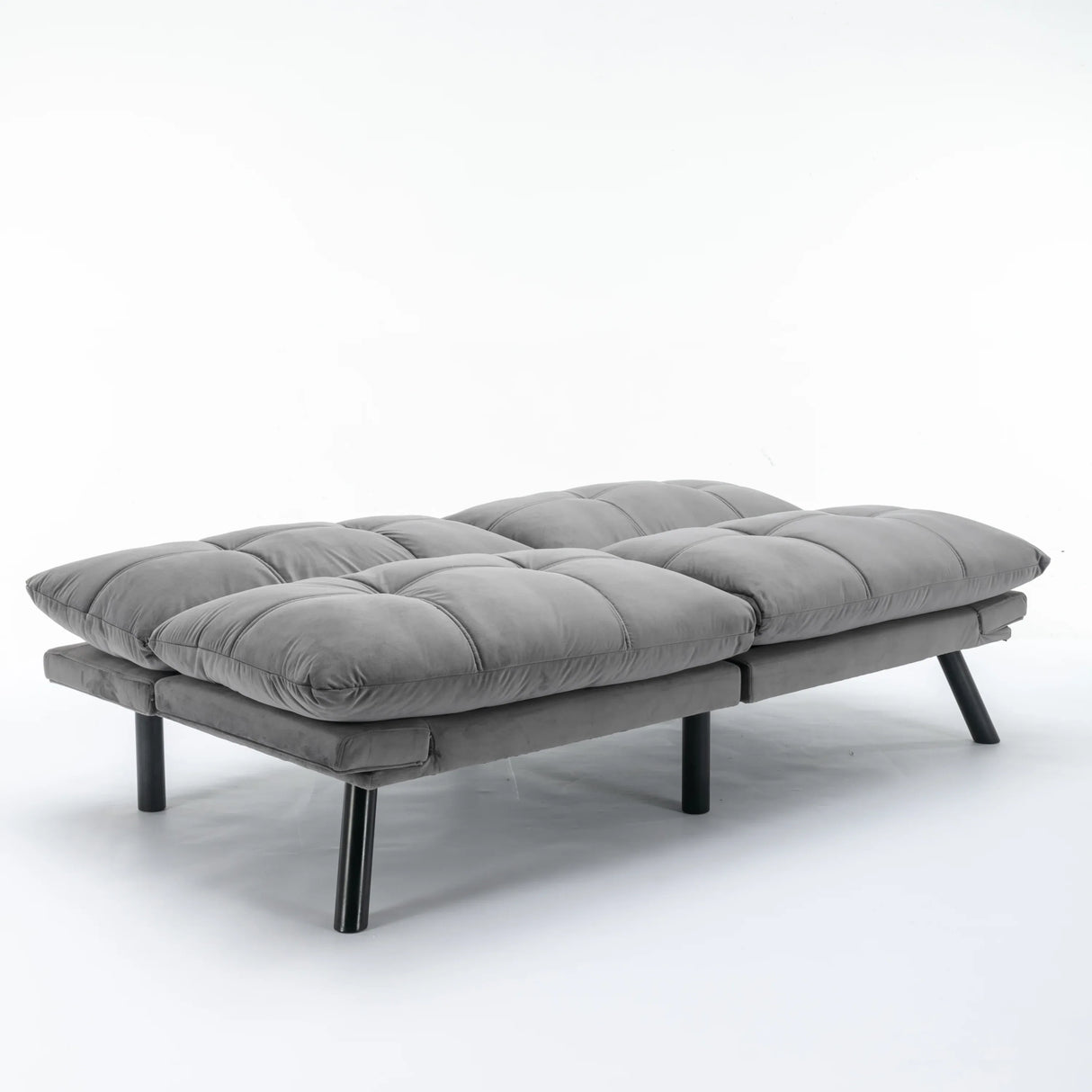 Light Grey Upholstered Convertible Foam Sofa Bed Twin - Omega Lifestyles