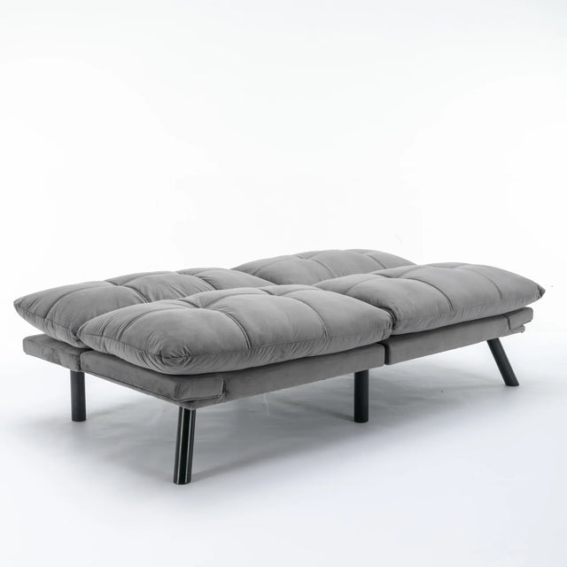 Light Grey Upholstered Convertible Foam Sofa Bed Twin - Omega Lifestyles
