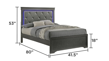 Modern Twin Upholstered Wood Bed Frame With LED Headboard - Omega Lifestyles
