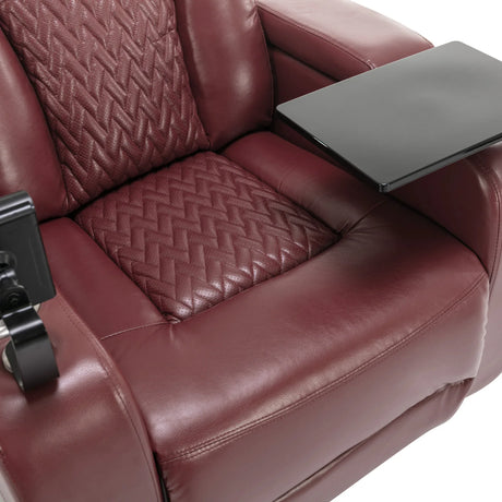 Power Recliner Chair PU Leather With USB Tray Table - Omega Lifestyles