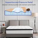 Medium 12-Inch Pocketed Coil Full Mattress With Gel Foam - Omega Lifestyles