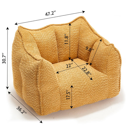 Chenille Foam Bean Bag Chair for Living Room - Omega Lifestyles