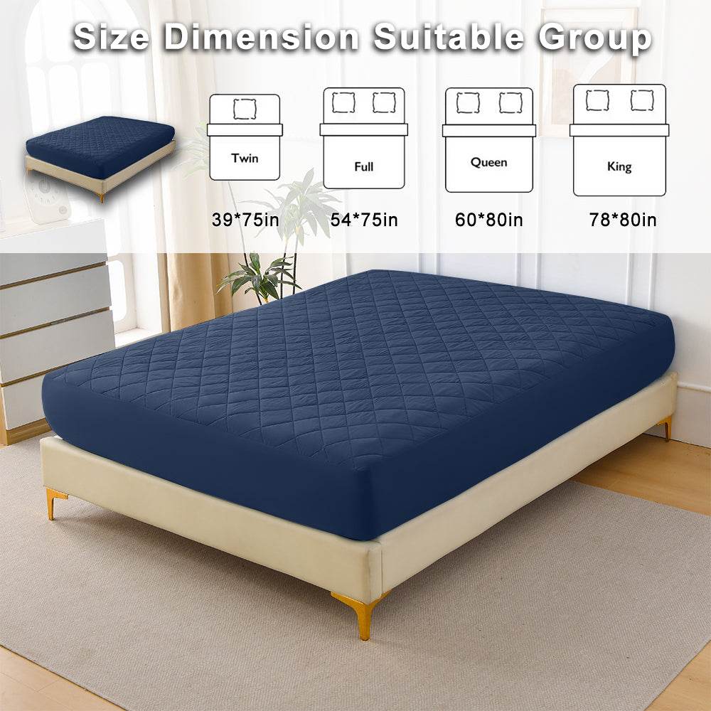Waterproof Ultrasonic Quilted Cotton Fitted Sheet Queen - Sleep Galleria