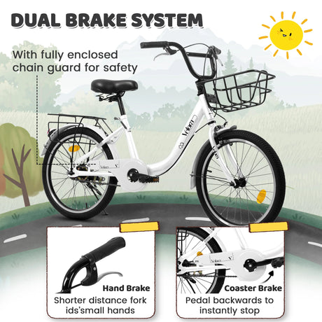 20-Inch Kids Steel Frame Bike With Dual Brakes - Omega Lifestyles