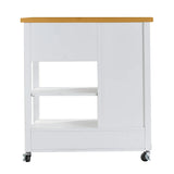 White Rolling Kitchen Island Cart With Drawers And Wheels - Omega Lifestyles