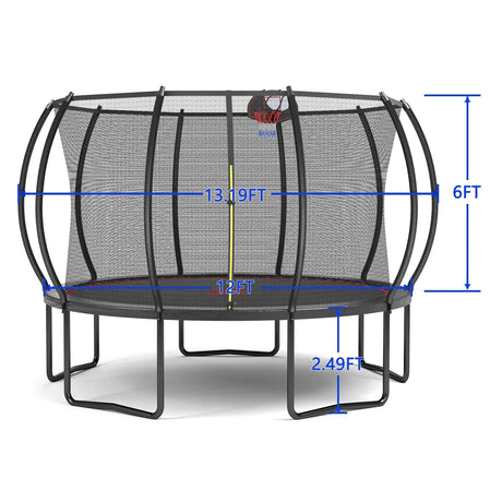12-Foot Galvanized Steel Outdoor Garden Trampoline - Omega Lifestyles