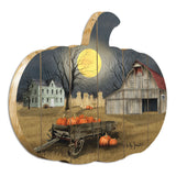 Multicolor Paper Harvest Moon Wooden Pumpkin Wall Art - Omega Lifestyles
