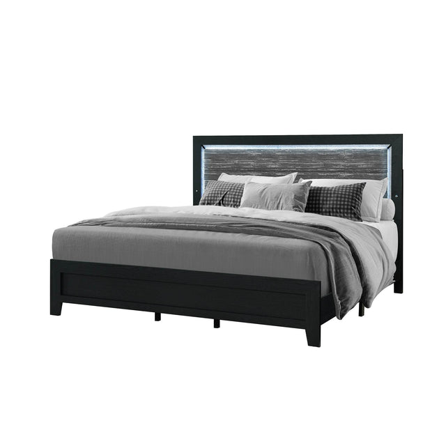 Modern Upholstered Bed Frame With LED Accent Lighting - Omega Lifestyles