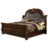 King Traditional Button-Tufted Upholstered Wood Bed Frame