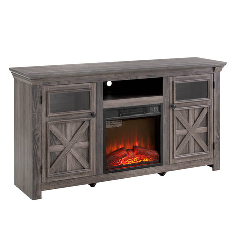 Farmhouse Fireplace TV Stand Console Cabinet Gray - Sleep Galleria