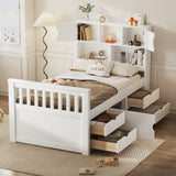 Twin Captain Platform Bed Frame With Storage Drawers - Omega Lifestyles