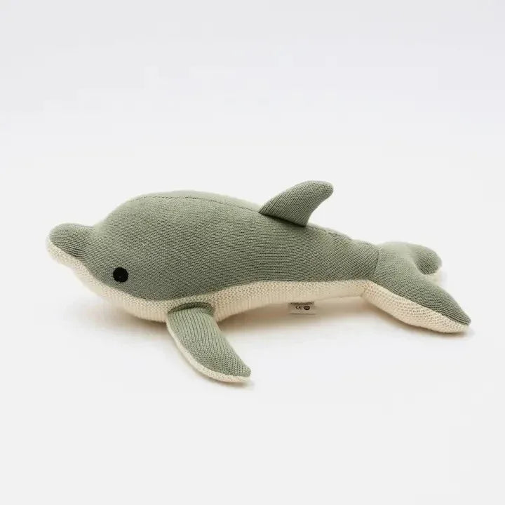 Hand-Knitted Cotton Stuffed Dolphin Soft Toy - Omega Lifestyles