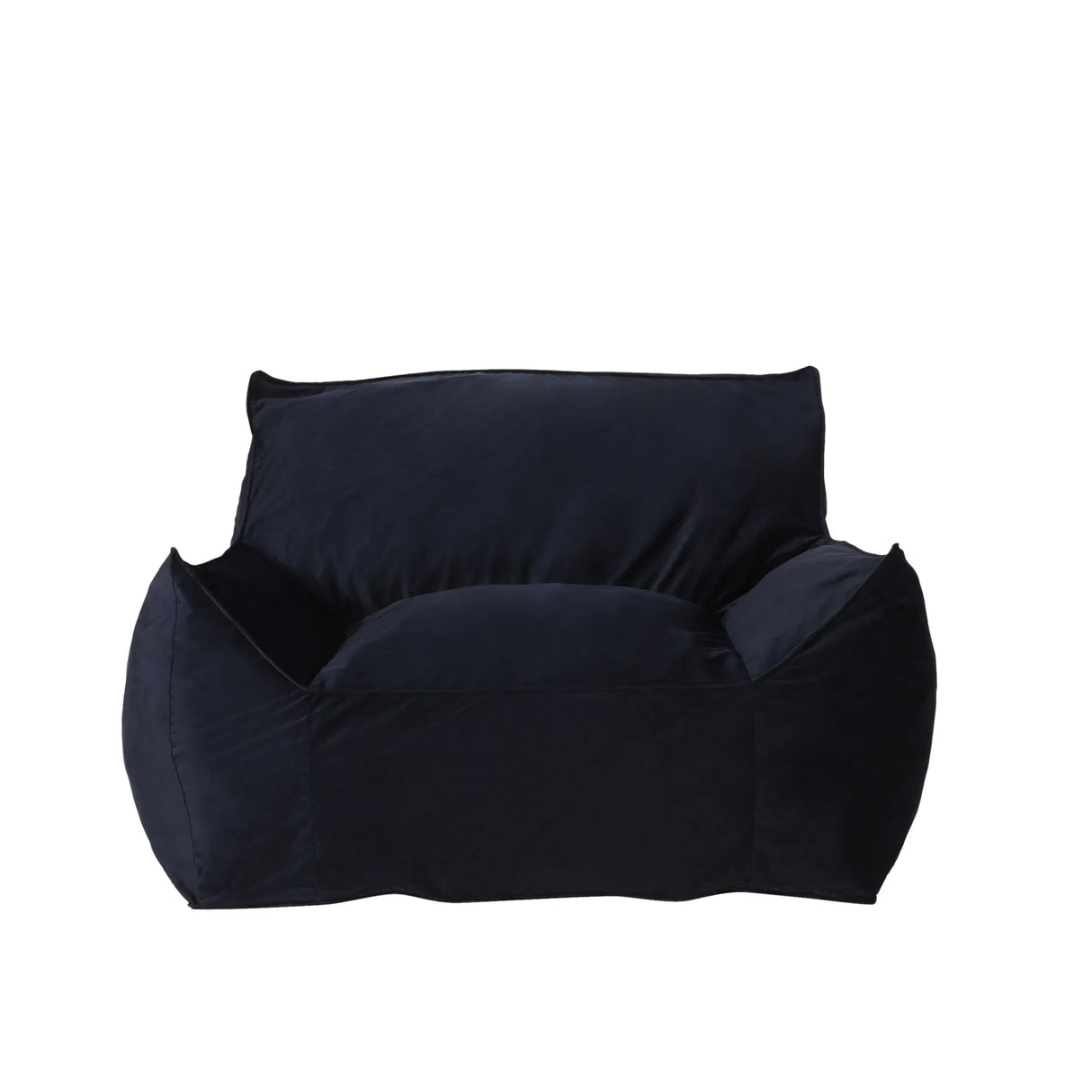 Velvet Foam-Filled Bean Bag Chair With Armrests - Omega Lifestyles
