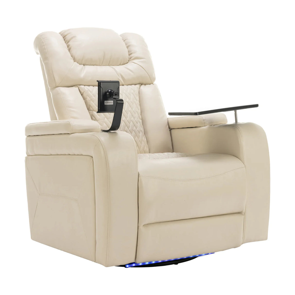 Power PU Leather Recliner Chair With Tray Table USB Port - Omega Lifestyles